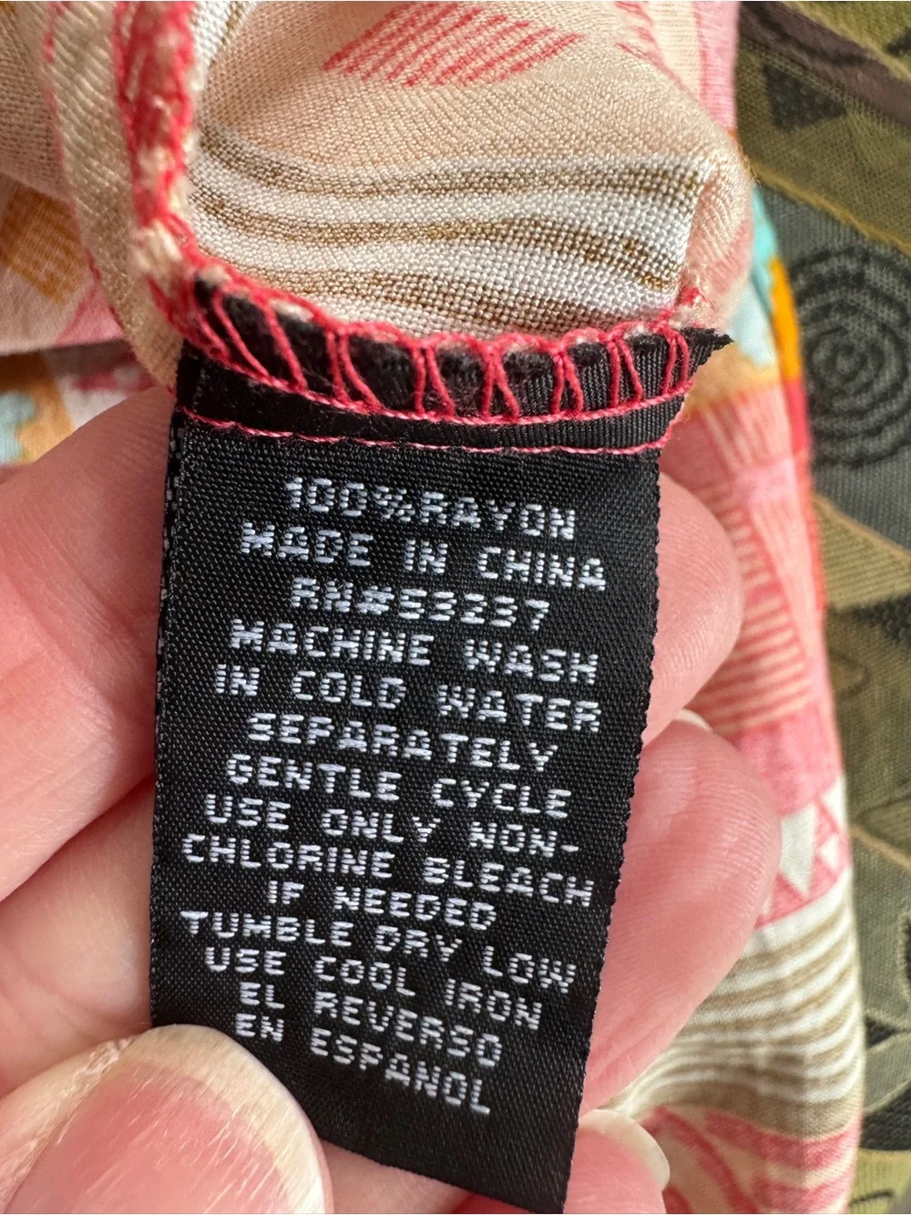 Unique Spectrum Boho Rayon Off-Shoulder Peasant Top XL - Picture 8 of 8
